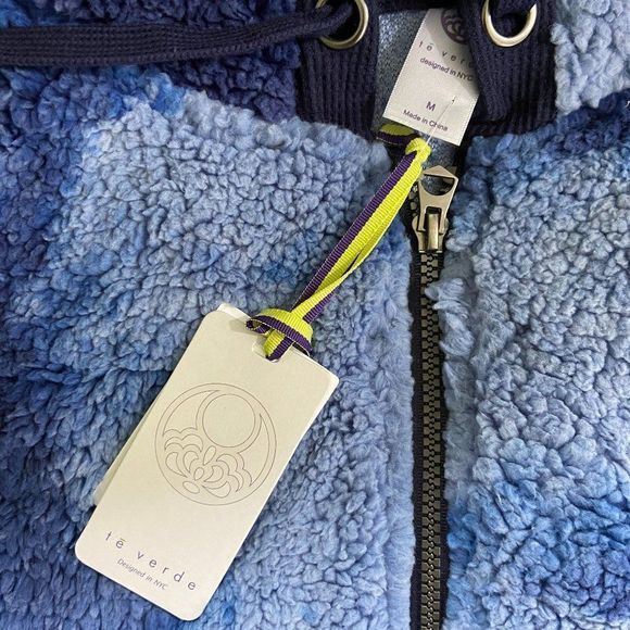 NWT TE VERDE Blue Tie Dye Teddy Bear Hoodie - Picture 7 of 9